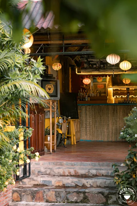 Bar and plants inside Grandma's Kitchen Phu Quoc